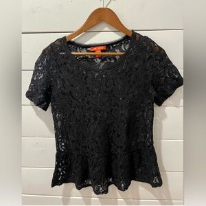 JOE FRESH Black lace top size XS